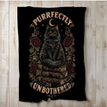 "Purrfectly Unbothered" Black Cat Blanket