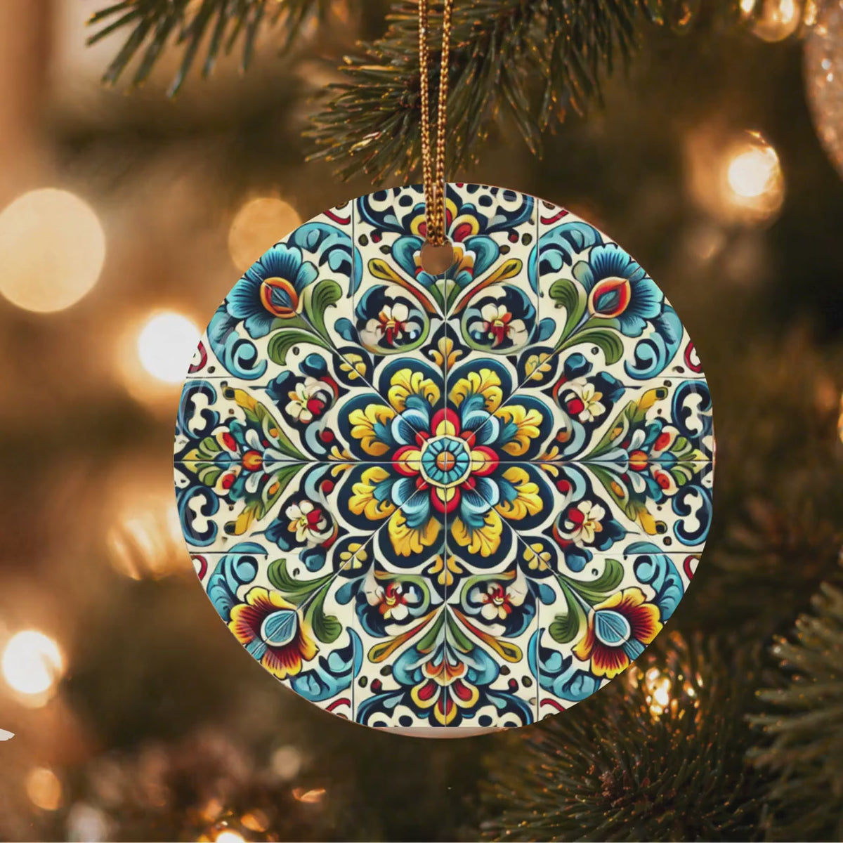 Colorful Talavera Christmas Ornament