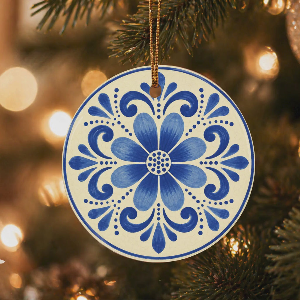 Talavera Style Christmas Ornament