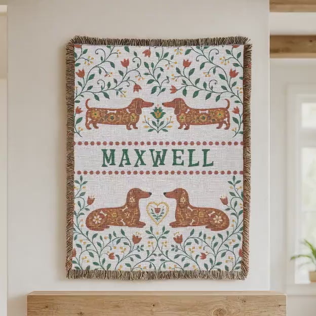 Personalized Dachshund Name Blanket