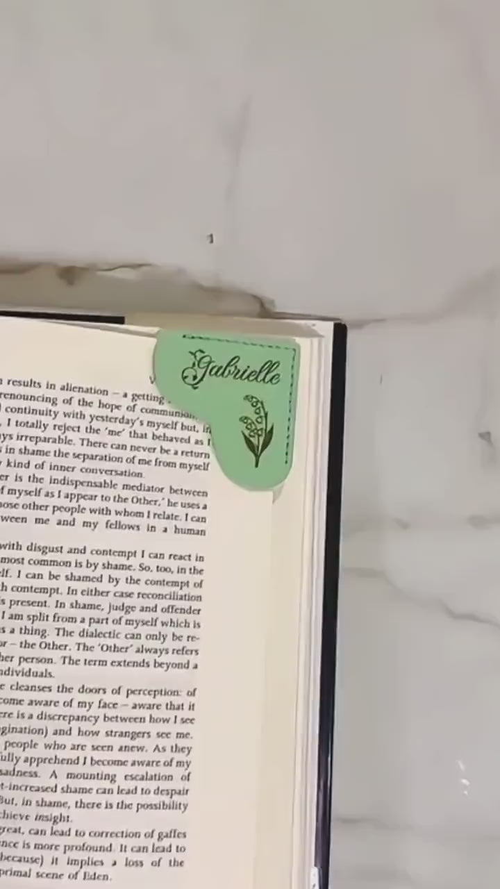 Leather Birth Flower Corner Bookmark