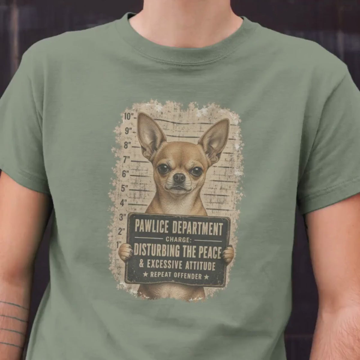 Funny Chihuahua Mugshot Shirt