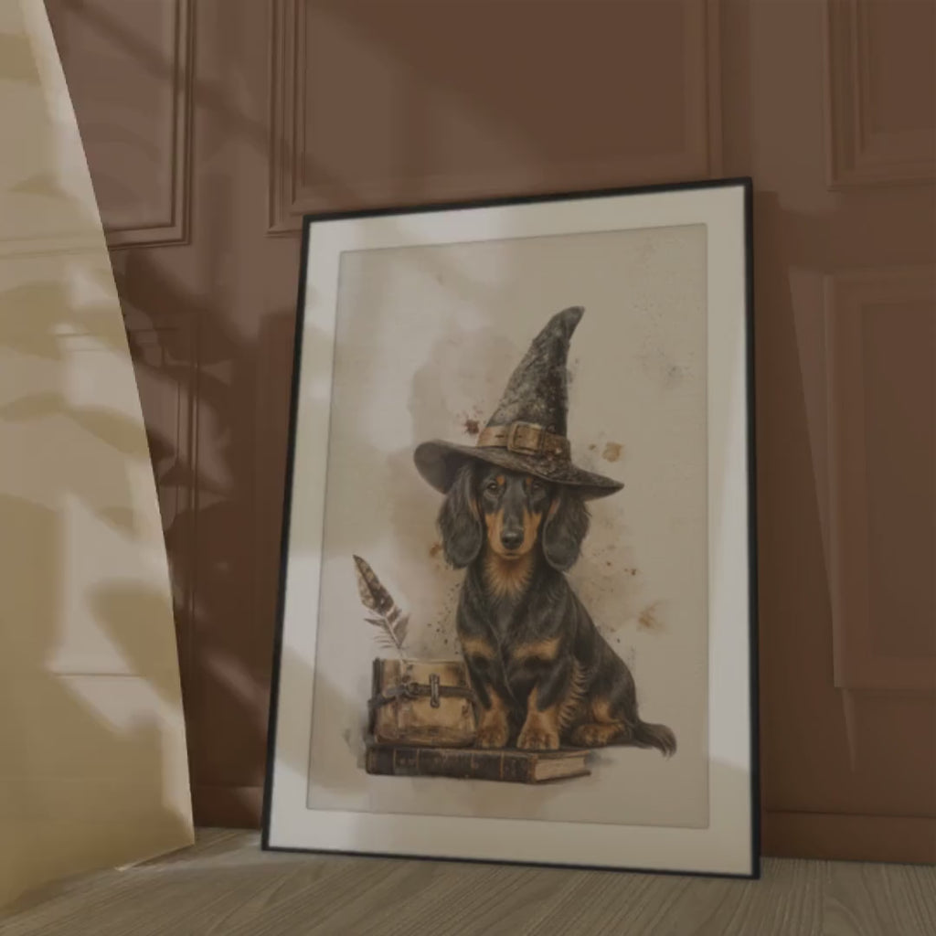 Dachshund Witch Poster
