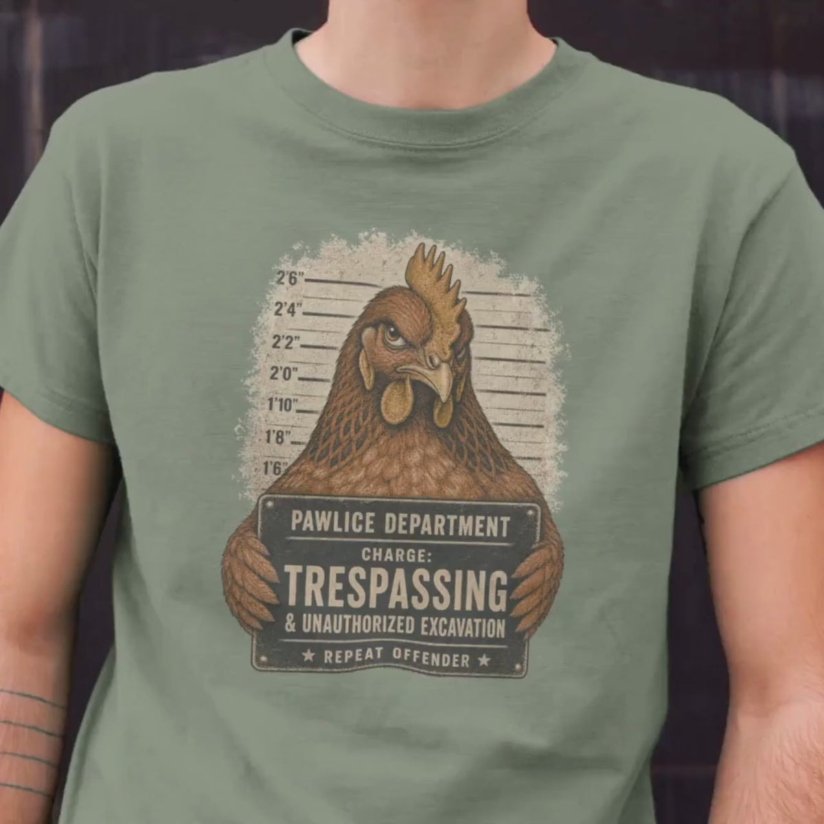 Funny Chicken Mugshot Shirt