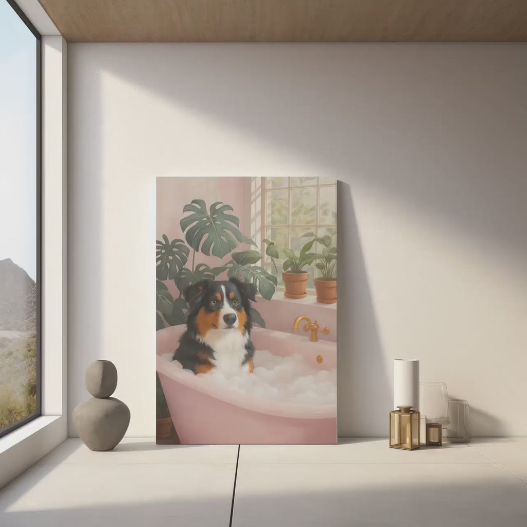Australian Shepherd Art on Canvas
