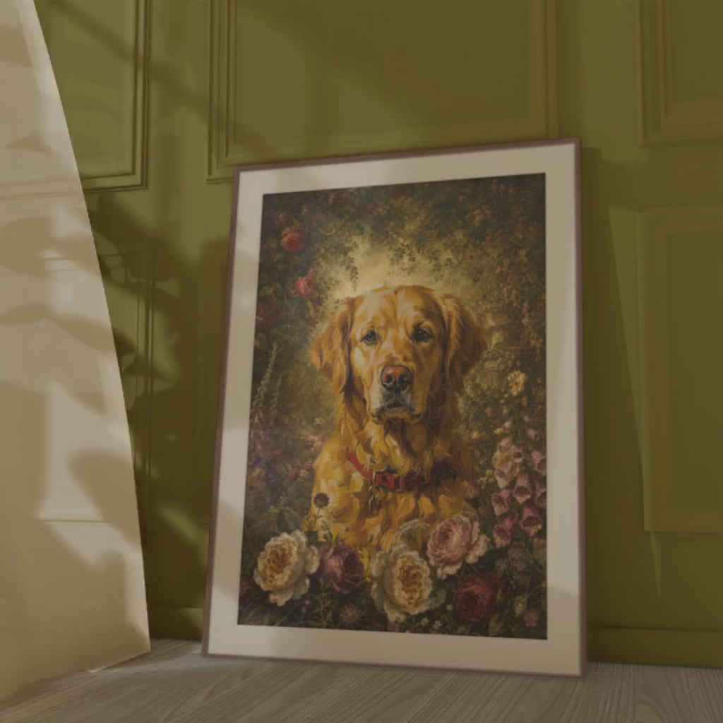 Floral Custom Pet Portrait Canvas
