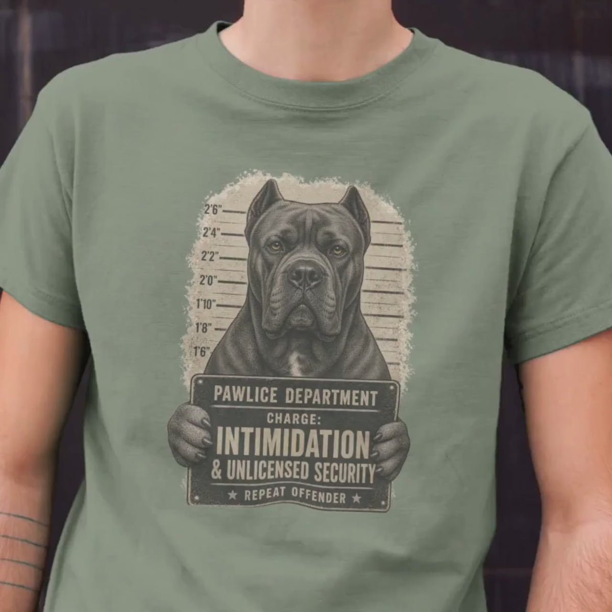 Funny Cane Corso Mugshot Shirt