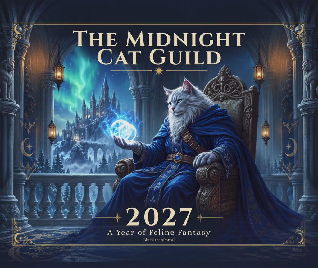 2027 Cat Desk Calendar – Fantasy Wizard