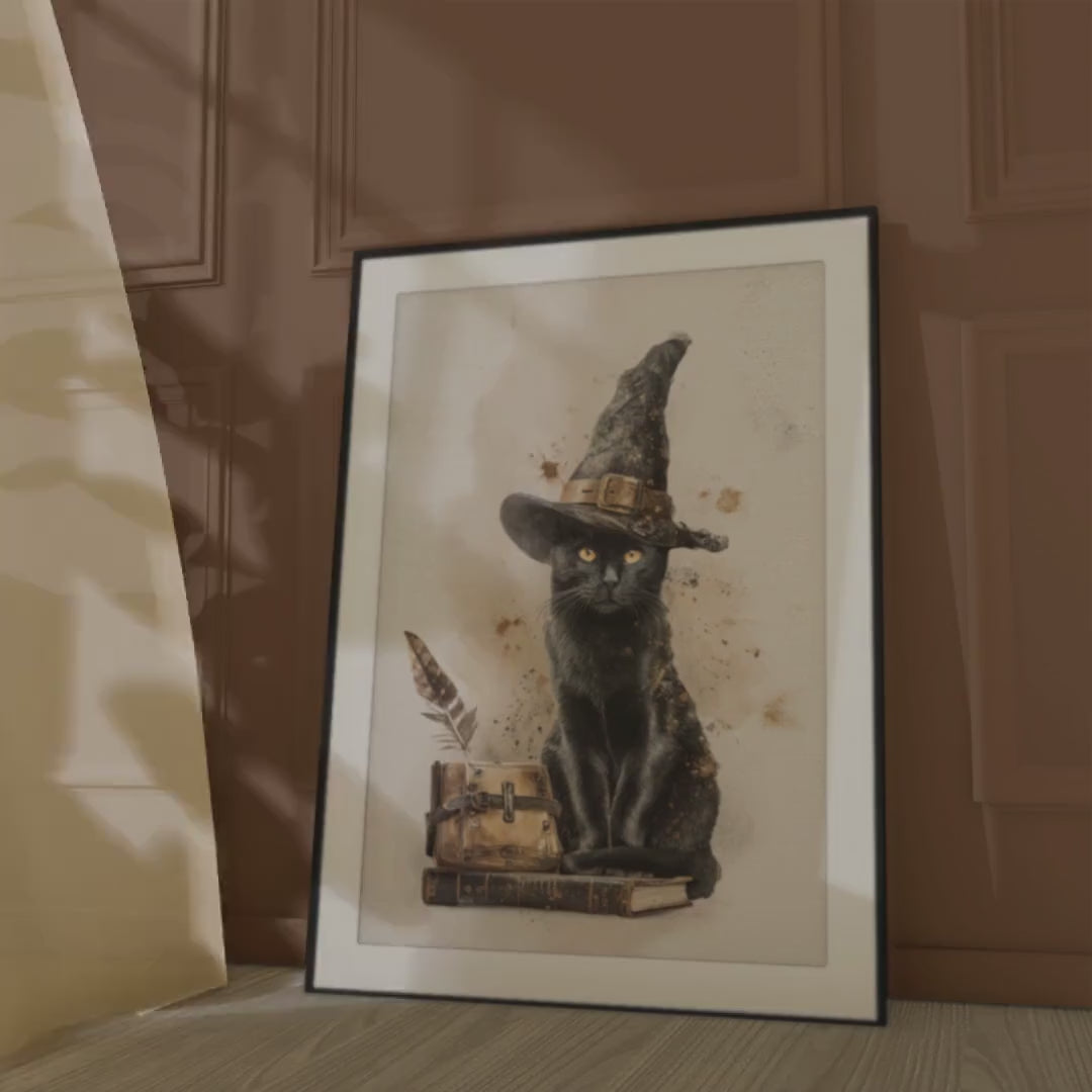Black Cat Witch Poster