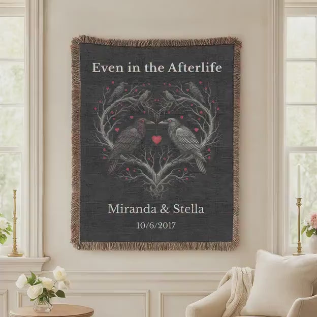 Gothic Raven Woven Blanket