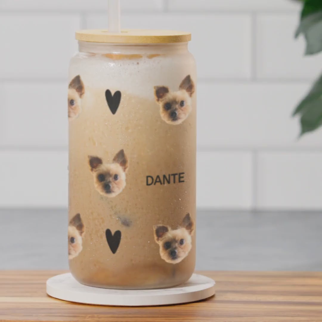 Custom Pet Photo Glass Tumbler