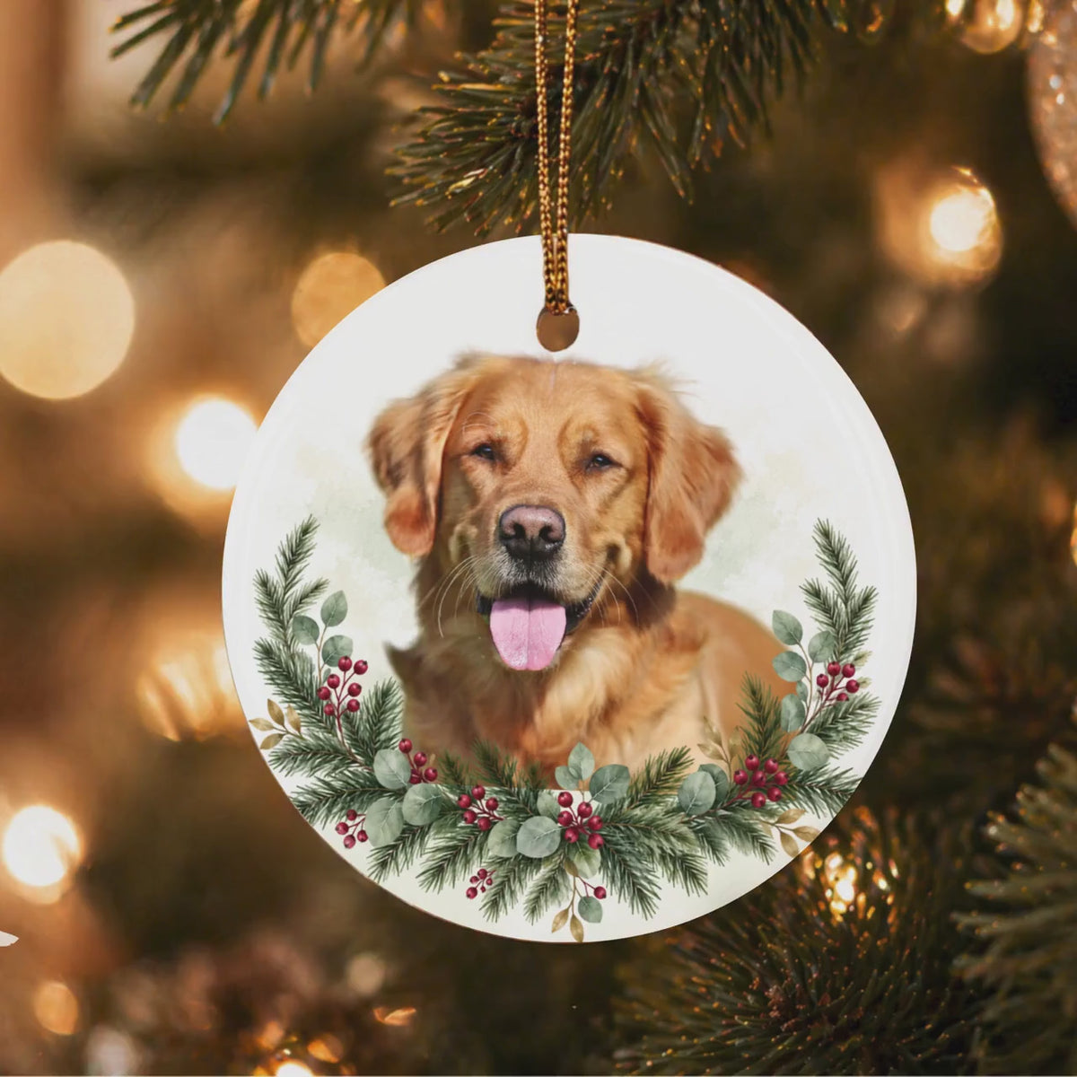Custom Pet Photo Christmas Ornament