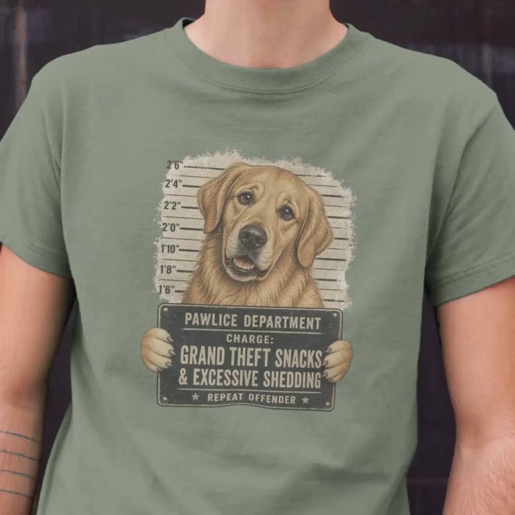 Funny Golden Retriever "Pawlice" Shirt