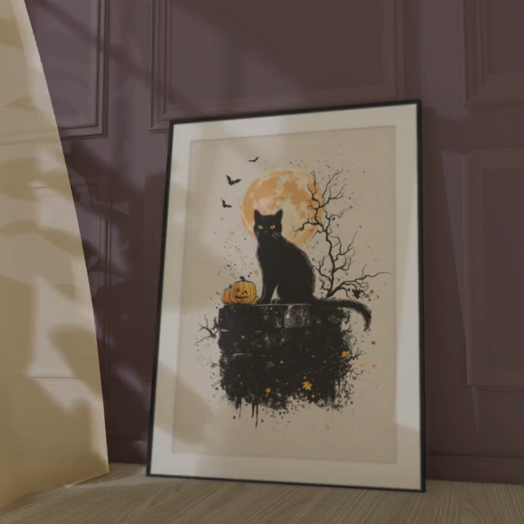 Black Cat Halloween Poster