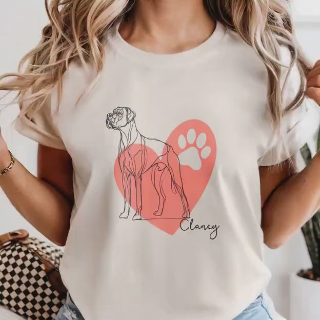 Boxer Name Heart Shirt